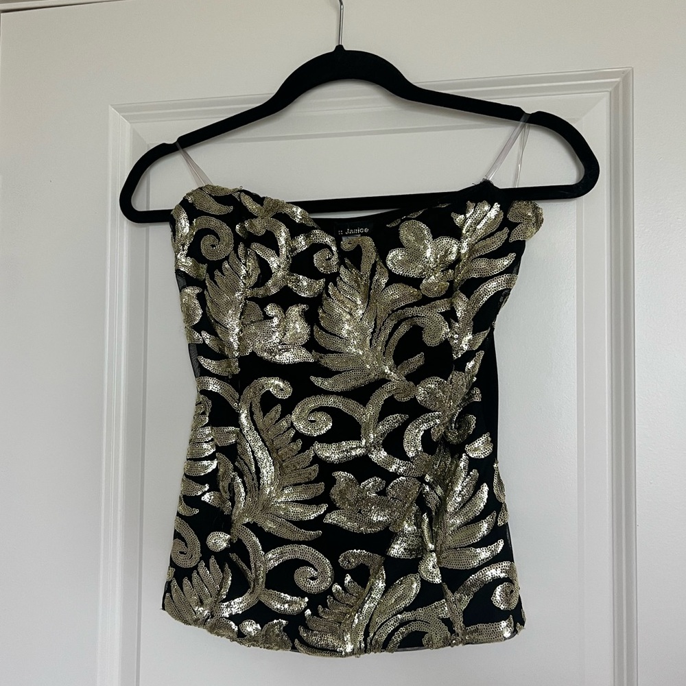 Gold Glitter Tube Top